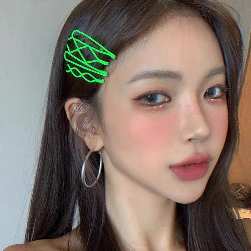 

Нескользящие заколки для челки, 4 шт., корейские заколки с геометрическим рисунком, матовая текстурированная ручка для тонких волос для женщин