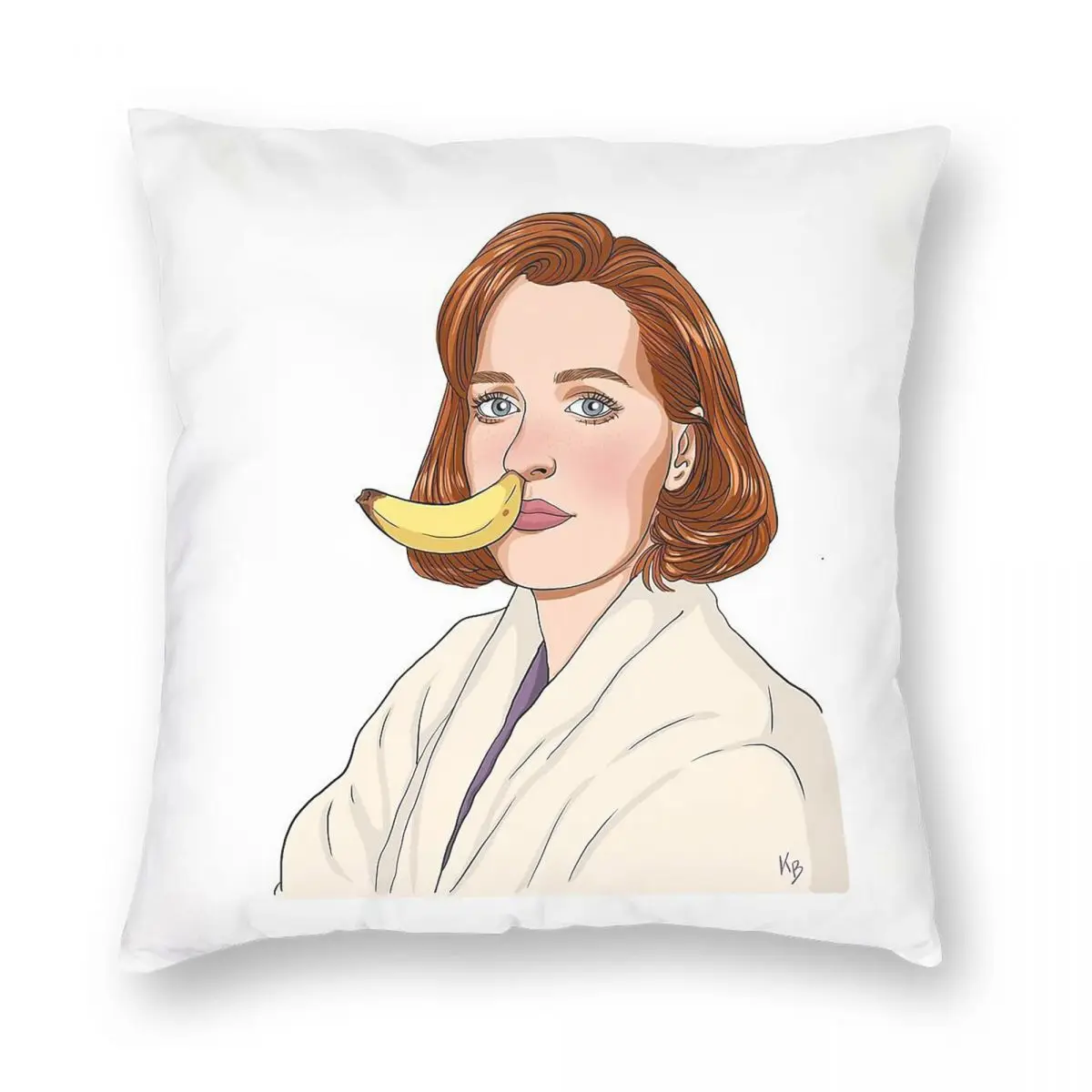 جيليان أندرسون الموز الأنف ساحة المخدة البوليستر الكتان المخملية الإبداعية البريدي وسادة رمية مزخرفة كيس السرير 45x45 #3