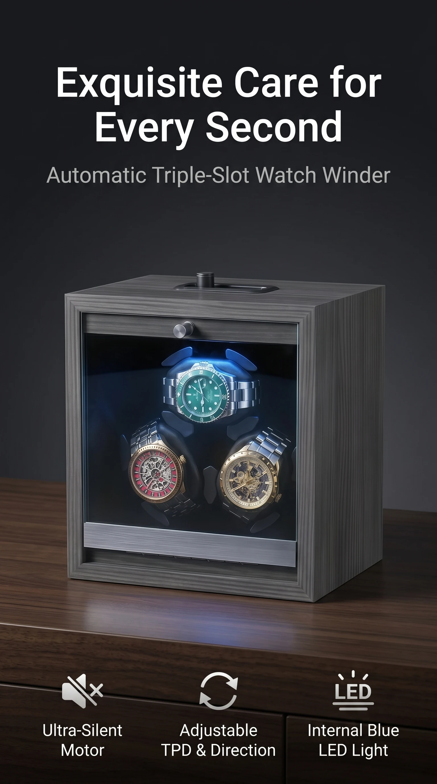 Premium horlogeopwinder met 3  - Watch Winder Automatic Dual Watch Box recensie en prijs