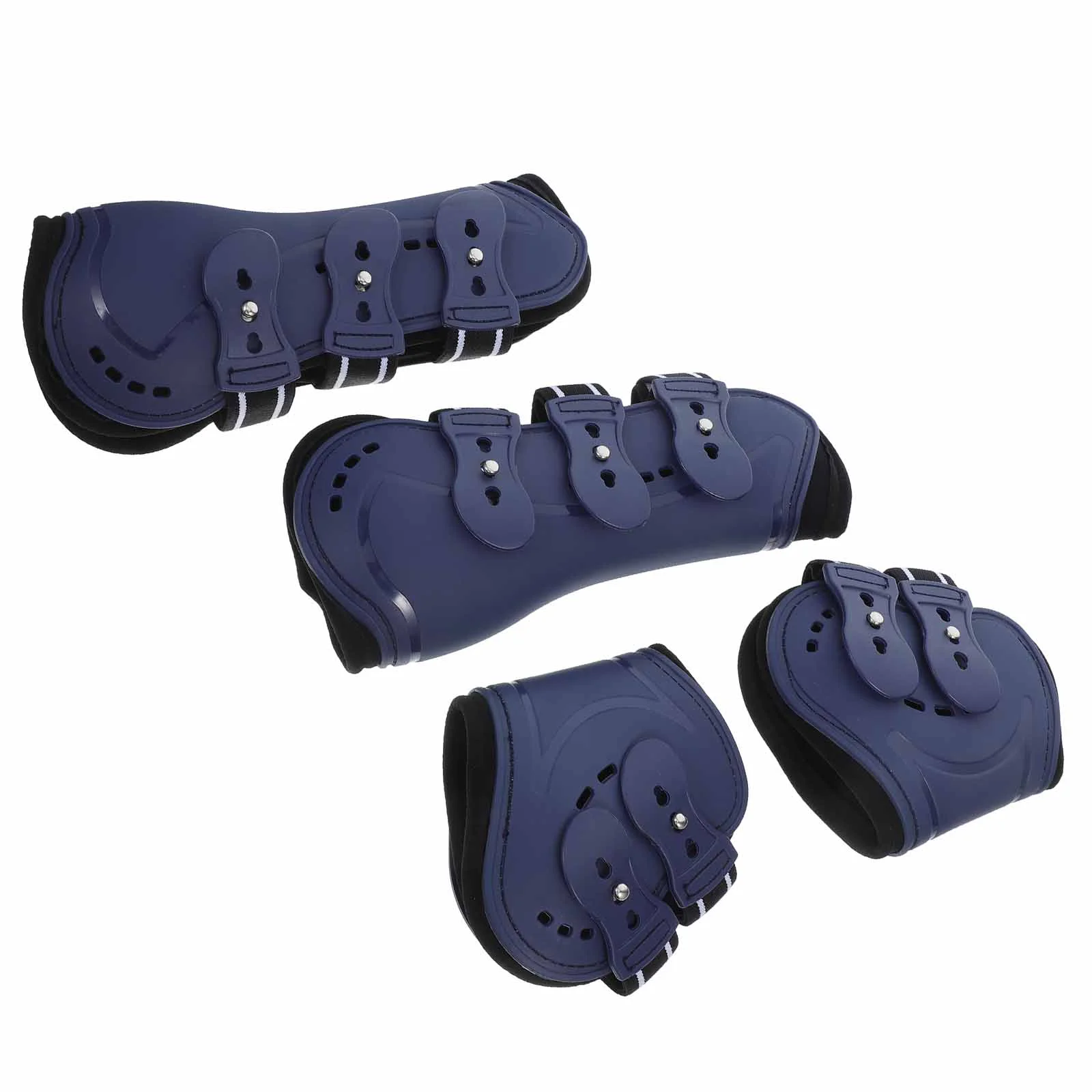 4 Pcs Horse Leg Boots Guards Running Riding Equine Sport Pu Training Brace