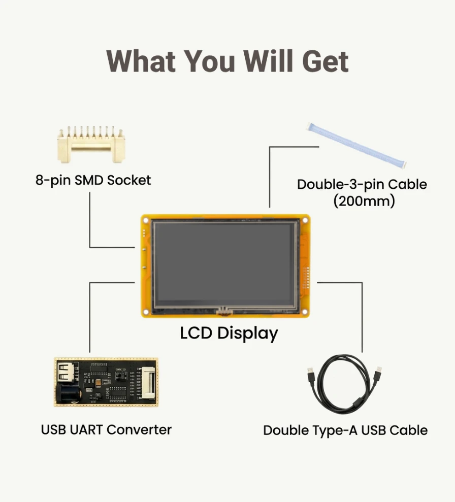 STONE C 4.3 5 7 10.1 Zoll HMI-Display-Panel TFT LCD ohne Touchscreen für TTL CPU Cortex A8 1Ghz für Arduino Nano Uno r3 – Detail 17