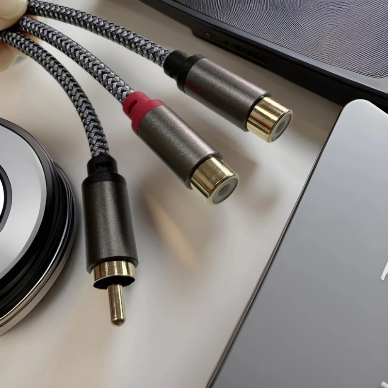 0.3/0.5/3 متر قصيرة RCA الفاصل كابل الصوت RCA 1 إلى 2 ذكر إلى أنثى مهايئ الرافعة الحبل للتلفزيون CD DVD مضخم الصوت المتكلم