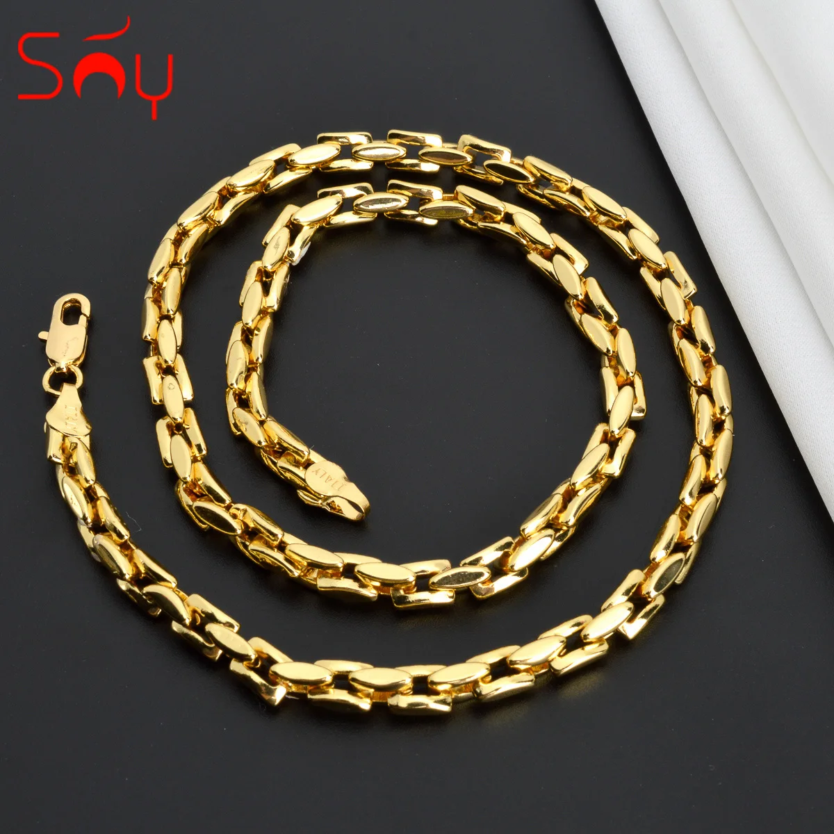 

Original Dubai 18k Gold Plated Men's and Women's Necklace Irregular Rectangular Weaving Hip Hop Party Jewelry Gifts