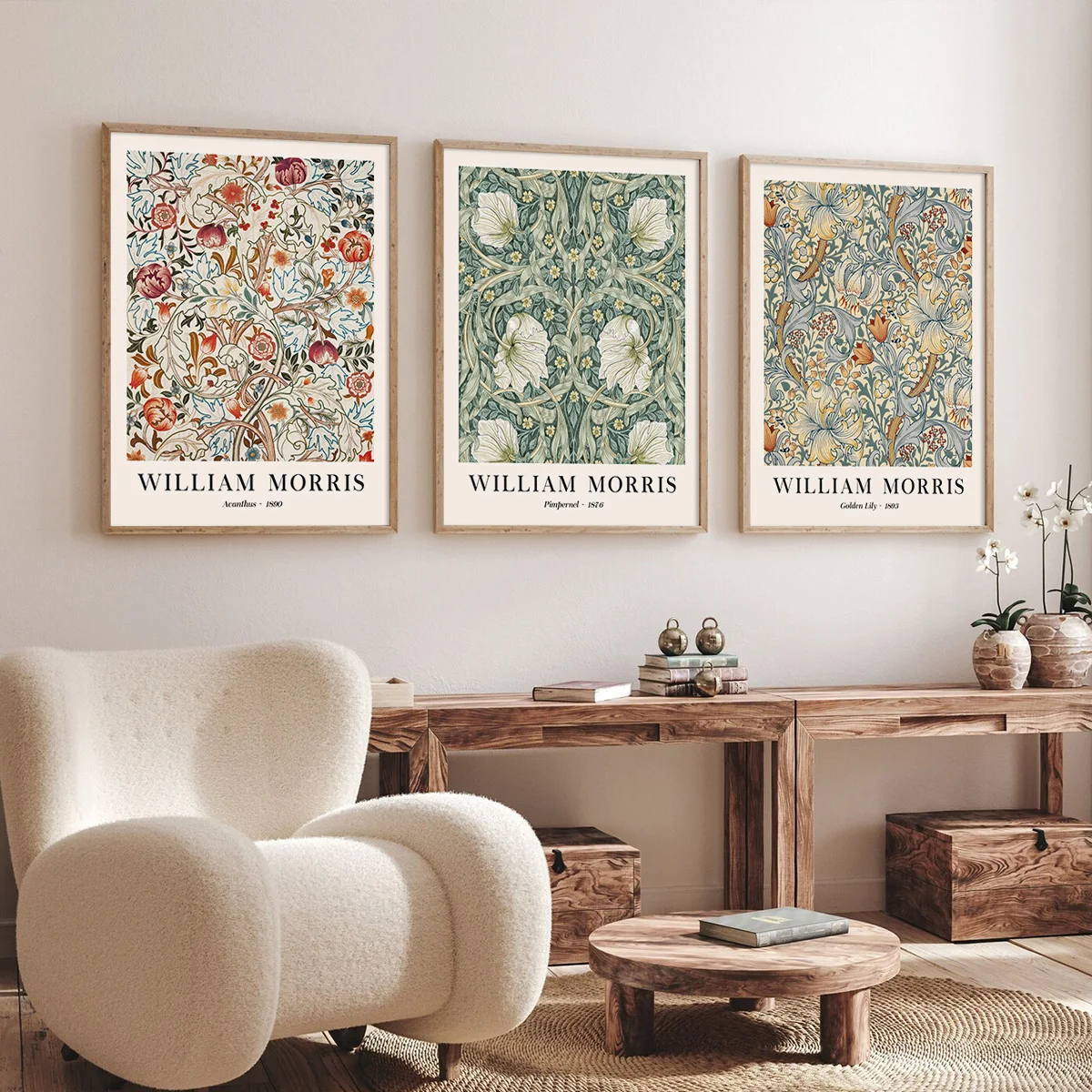3pcs/Set frameless  Vintage Bo - Art Craft William Morris recension och pris