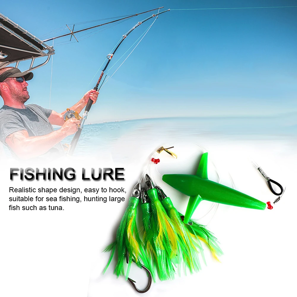 

Feather Trolling Skirt Tuna Lures For Big-Game Fishing Rigged With Steel Hook Sea Fishing Boat Fishing Lure Fishings Tools Baits