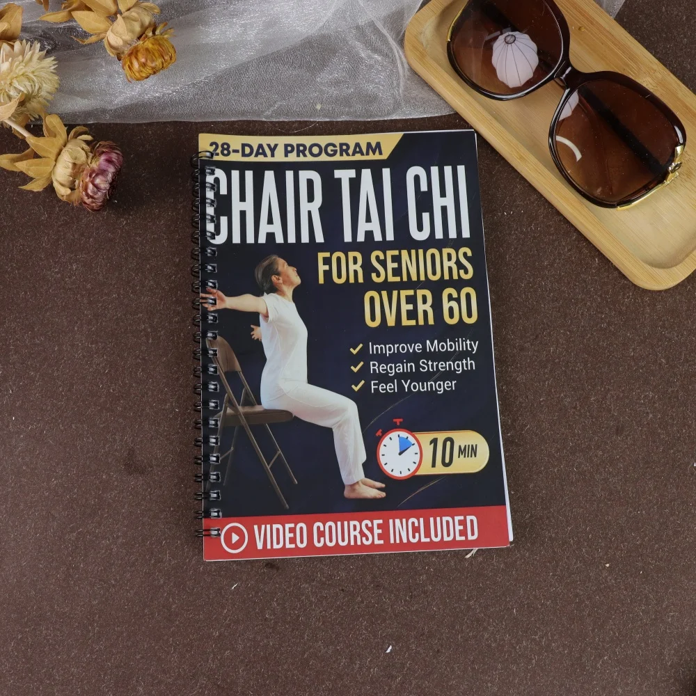 Senior Fitness & Slow-Motion Challenge Planner | 28-Day Chair Tai Chi Check-In — Practice Once a Day, No Running, No Jumping, No