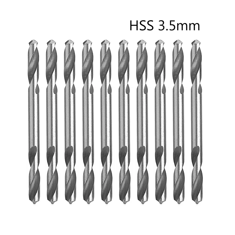 10 piezas 3,5 mm HSS doble extremo espiral torsión herramientas taladro juego 94PD