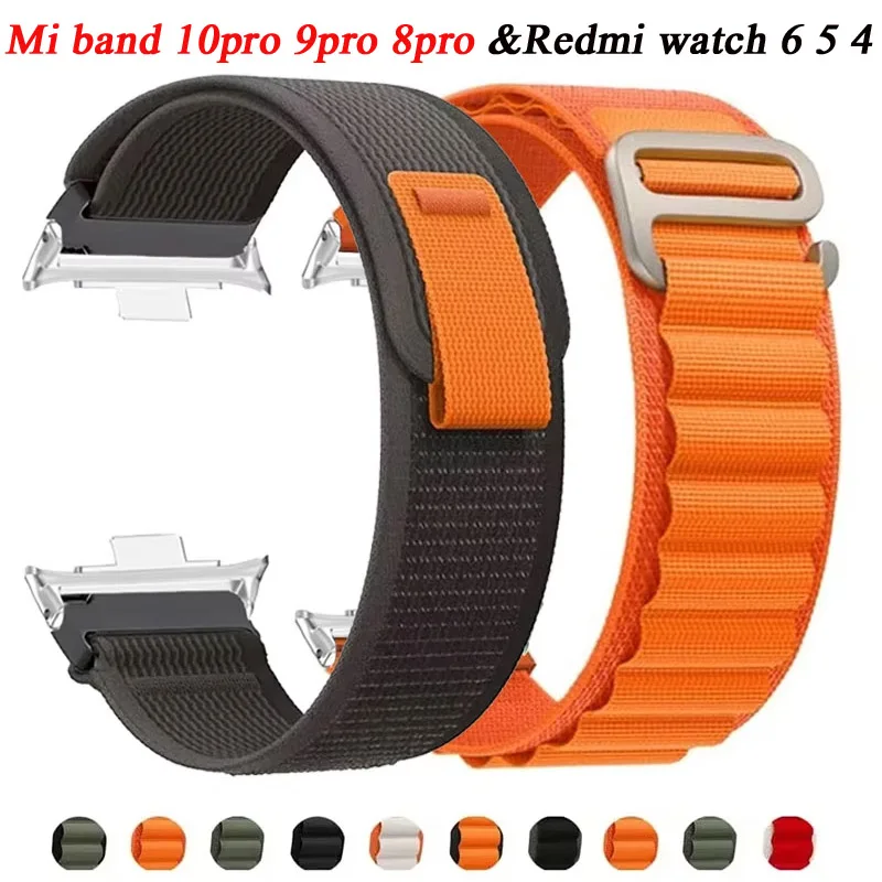 Alpine Loop Armband für Xiaomi Mi Band 10Pro 9Pro 8Pro Armband Nylon Elastisches Uhrenband für Redmi Watch 6 5 4 Trail Correa