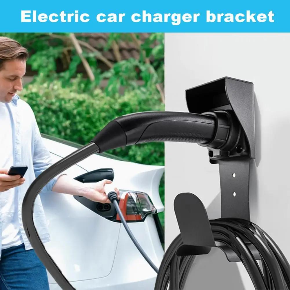 Electric Vehicle Charger Bracket Cable Organizer Stable Strong Wall-Mounted Outdoor Indoor Charger Cable Holder