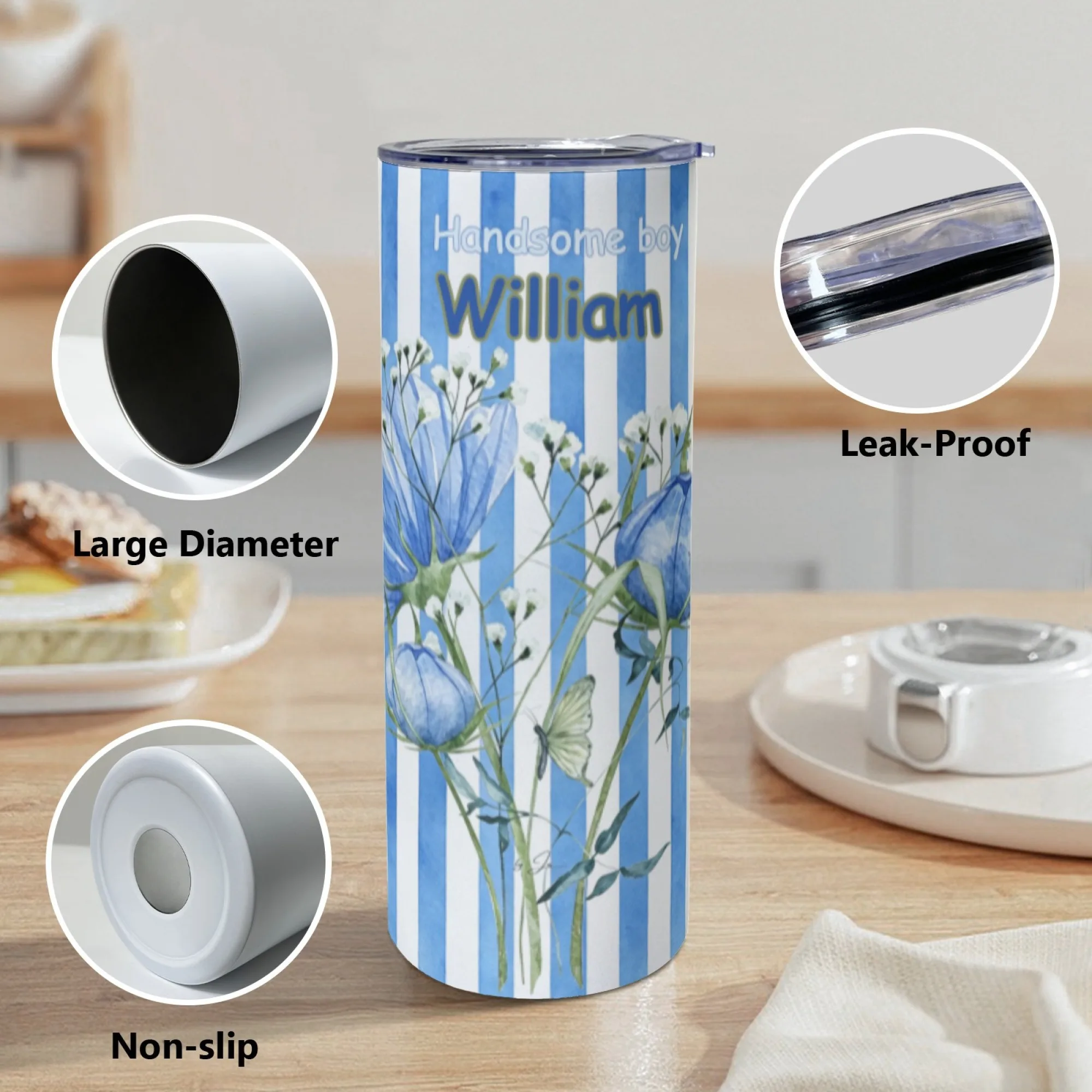 Personalized 20 ounce water cup customized name travel cup stainless steel water cup insulated water cup view 5