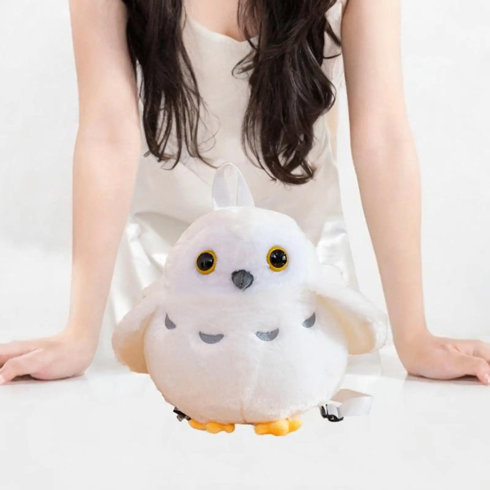 Plush Owl Backpack for Children Cute Cartoon Stuffed Animal Bag Soft Daypack Lightweight Travel School Gift for Boys
