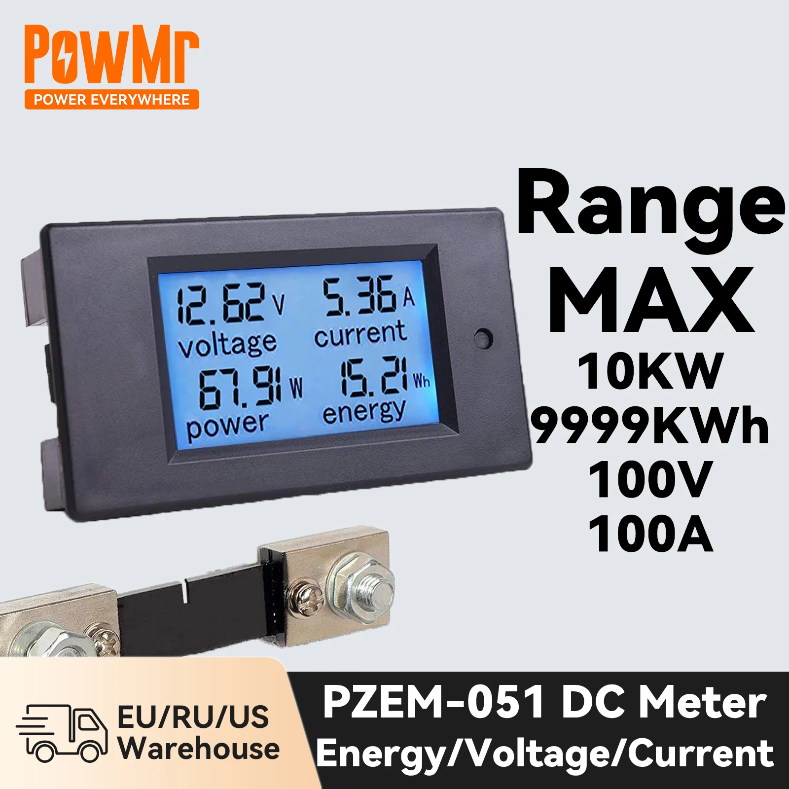 PZEM Multifunctional DC Meter Solar Energy Voltage Current Capacity Meter 6.5-100V Solar Panel Production Monitor Battery Tester