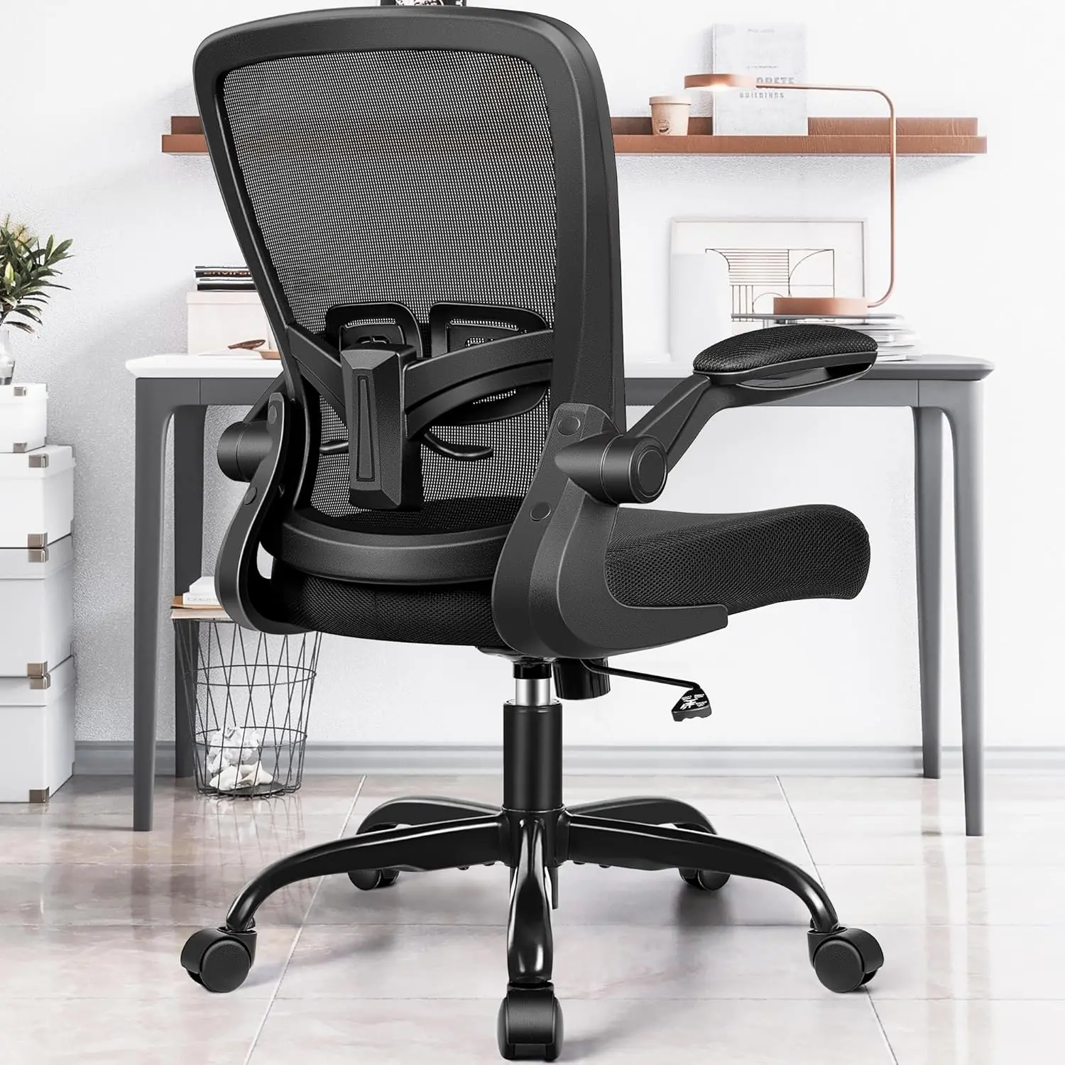

Office Chair, Ergonomic Desk Chair with Adjustable Height and Lumbar Support Swivel Lumbar Support Desk Computer Chair with Fli