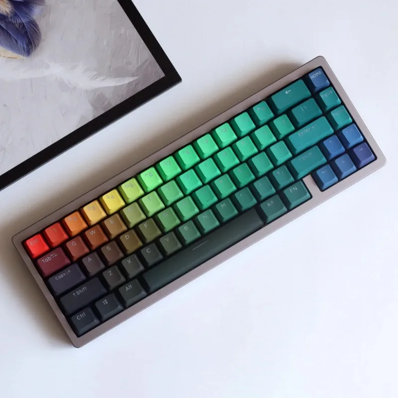 

Gradient Keycaps PBT Side Engraved Translucent Keycaps OEM Contour Custom Keycaps Gaming Mechanical Keyboard Accessories Gift