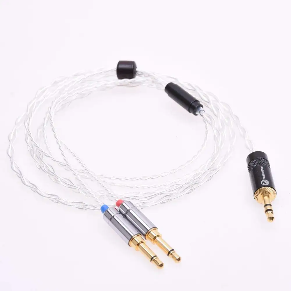 Kabel Headphone berlapis perak colokan 2X 3.5MM untuk Hifiman HE1000se HE5se HE6se HE4xx AH-D600 AH-D7100 AH-D7200 AH-D9200