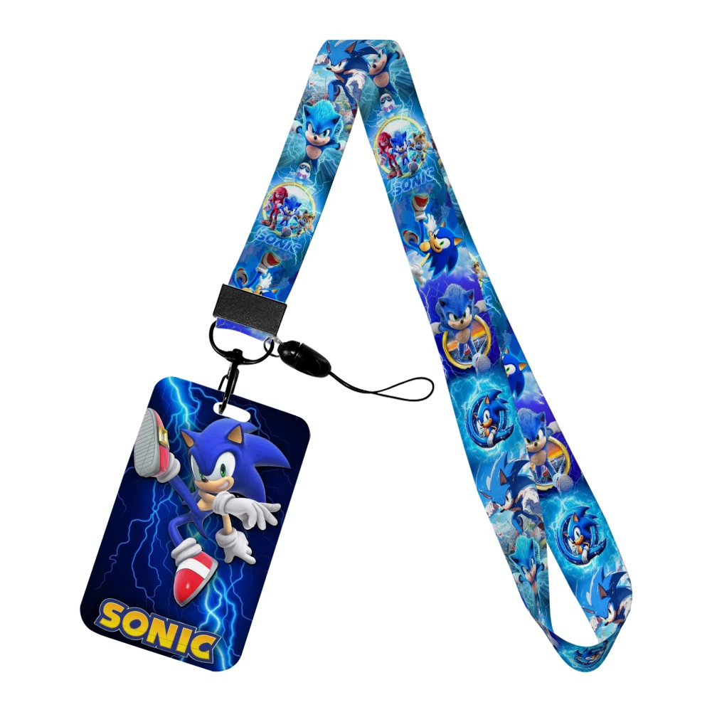 Hot Movie Hedgehog Patterns Women Lanyards ID Badge Holder Strap Work Card Bus Access Card Holder Keychains Accessories