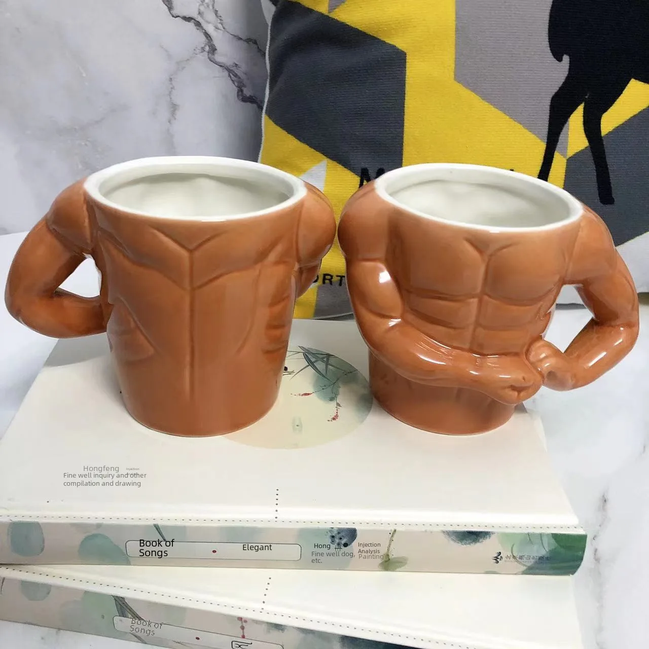 Mens Cup Muscle Cup Ceramic Mug Creative Personality Cup Coffee Cup Ceramic Cup Mens Large Capacity Cup Coffee tumbler Acotar