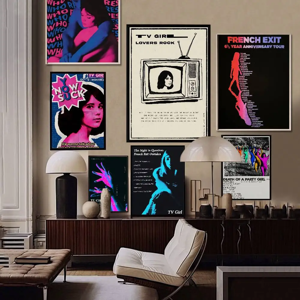 Tv Girl French Exit Self-adhesive Art Poster Waterproof Paper Sticker Coffee House Bar Posters Wall Stickers