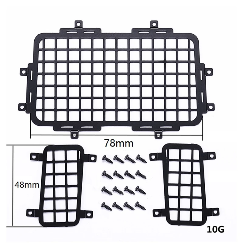 For MN D90 D99S MN99S  1/12 RC Car Upgrade Parts Metal Stereoscopic Rear Window Mesh Protective Net Accessories