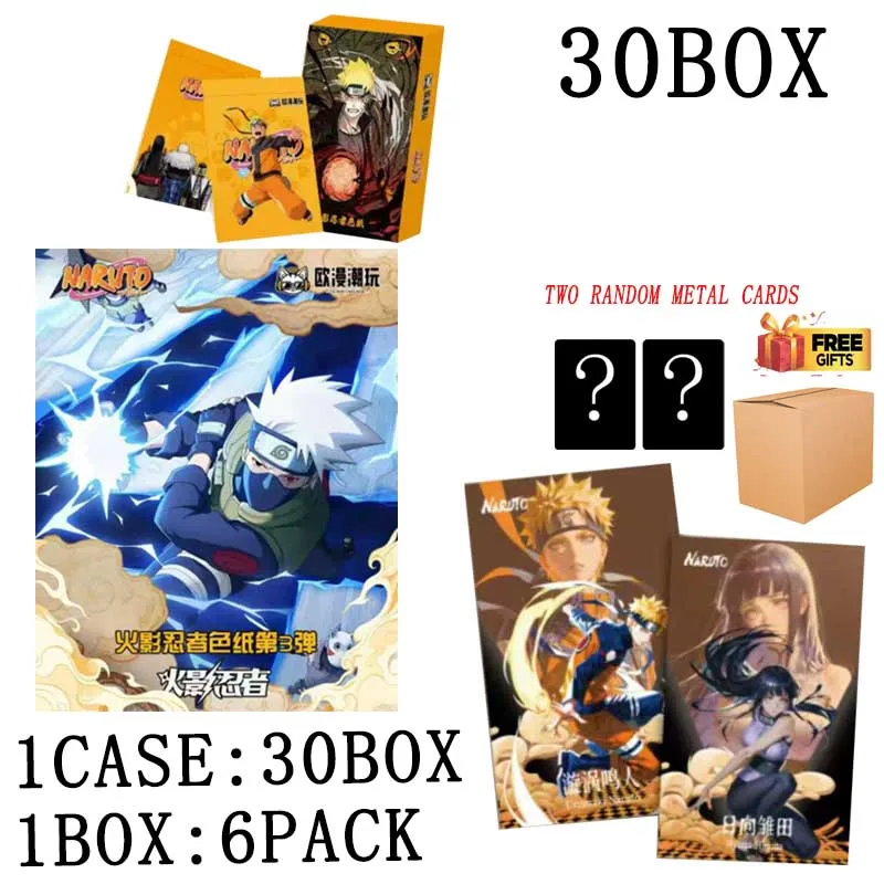 

Wholesales Naruto Collection Cards Booster Box Ouman Wave 3 Color Paper Waifu Sexy Kids Toys Playing Cards Birthday Gifts