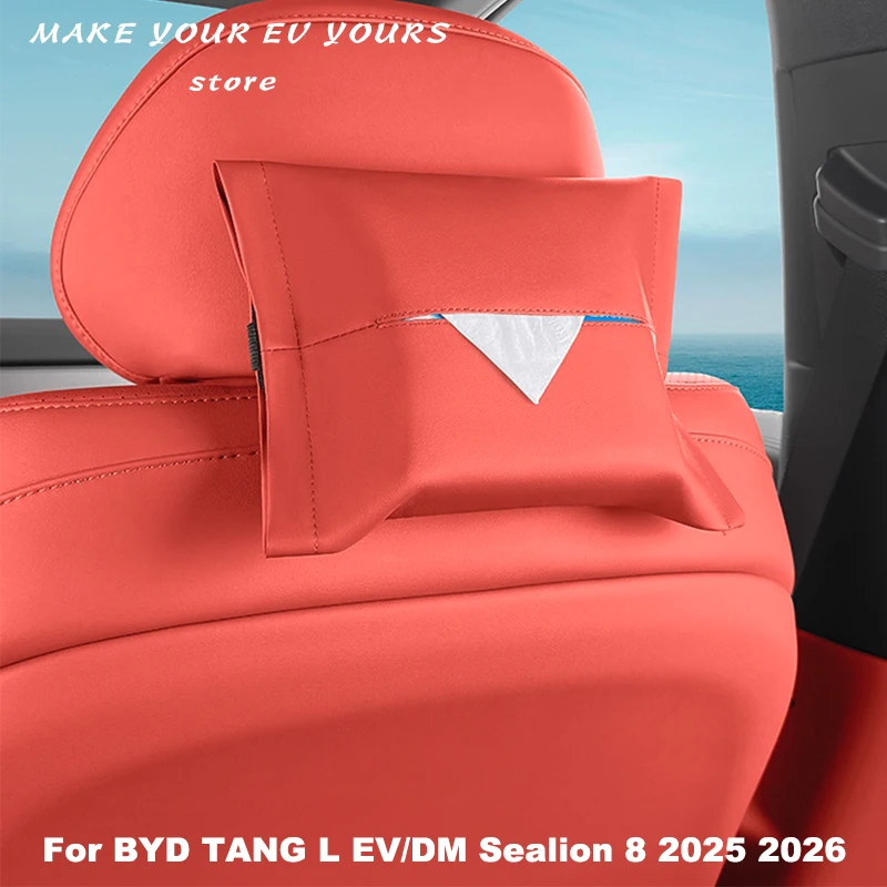 

Для BYD TANG L EV/DM Sealion 8 2025 2026, автомобильная коробка для салфеток, солнцезащитный козырек, спинка сиденья, подвеска, коробка для салфеток, аксессуары