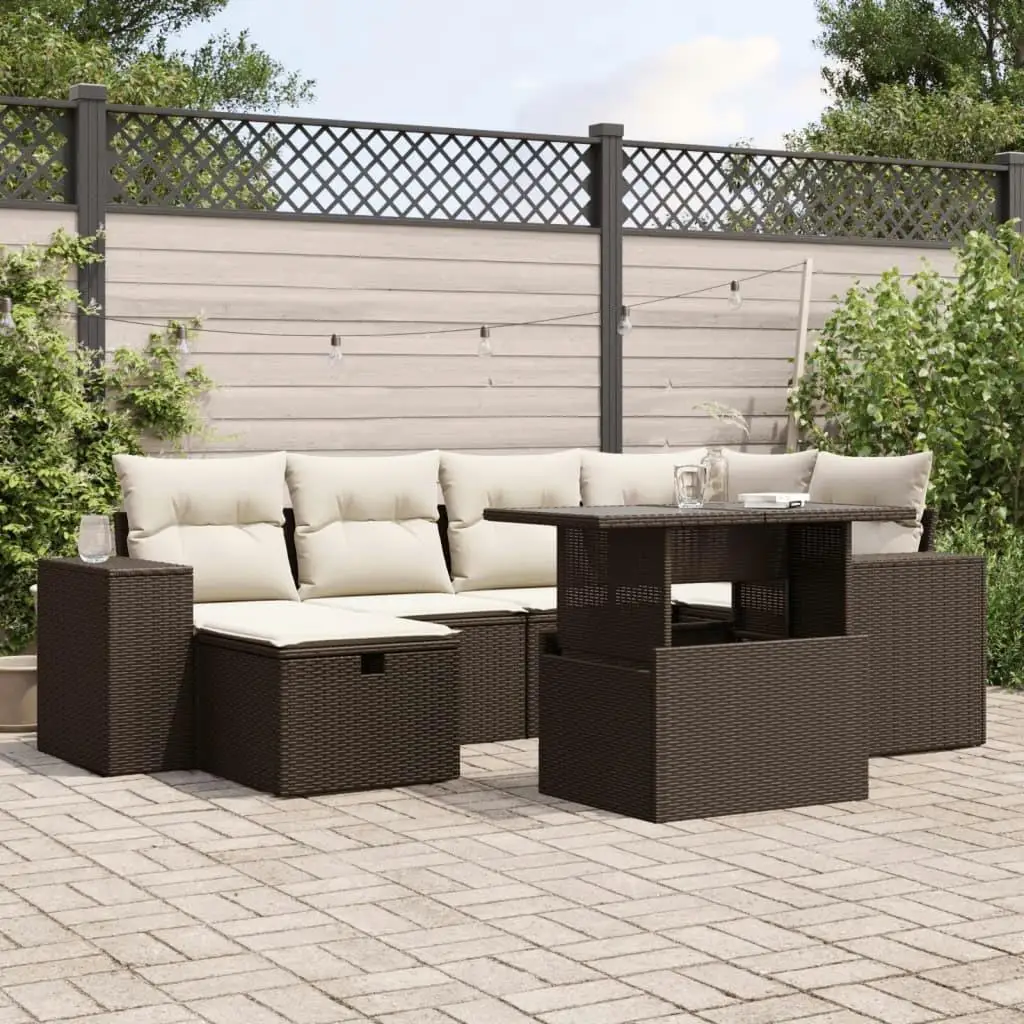 

Large Modular Brown PE Rattan Garden Sofa Set Outdoor Lounge Furniture Comfortable Seating for Backyard Patio and Deck