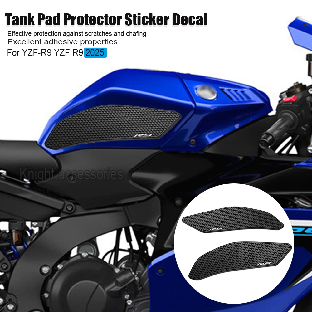 

New For YZF-R9 YZF R9 yzf-r9 2025 Side Fuel Tank pad Tank Pads Protector Stickers Decal Gas Knee Grip Traction Pad Tankpad