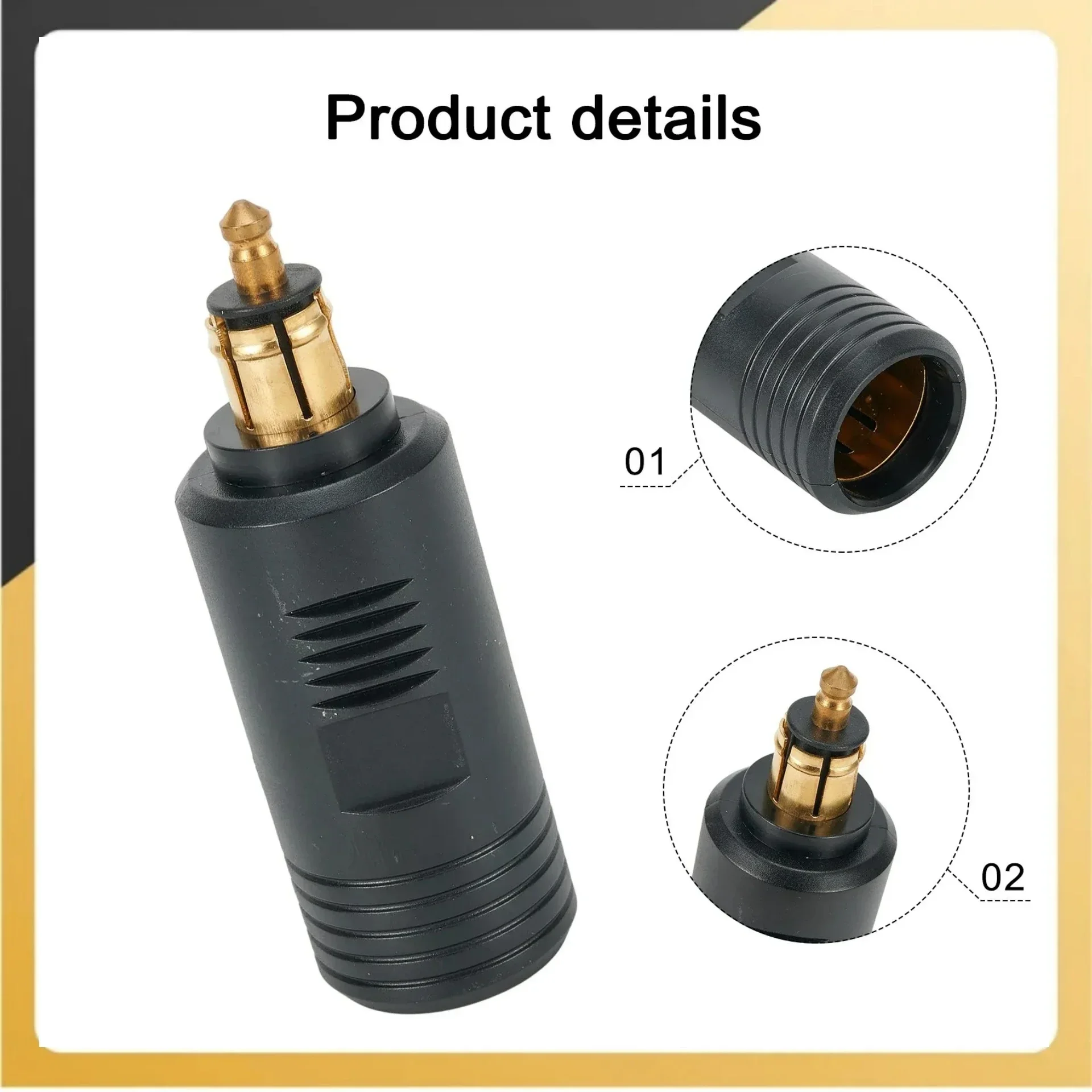 1pc 12/24V EU PLUG DIN Socket To Cigarett Lighter Converter Adapter For Motorcycle ABS And Copper Accessories 2.48 X 1.06