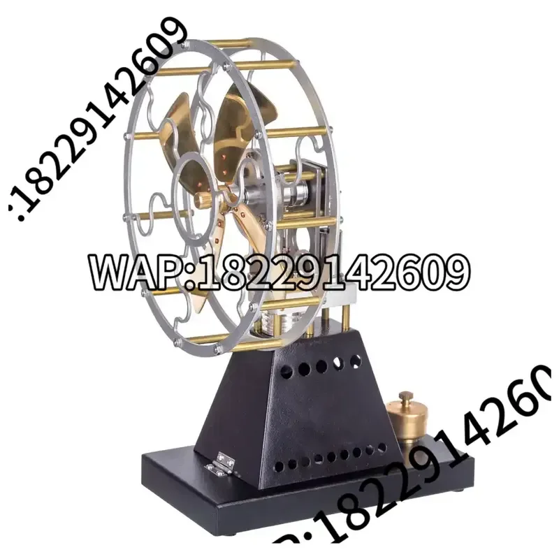 Vintage 4 Blades Heat Powered Stove Table Fan Stirling Engine model kit Physics Science Experiment Toy