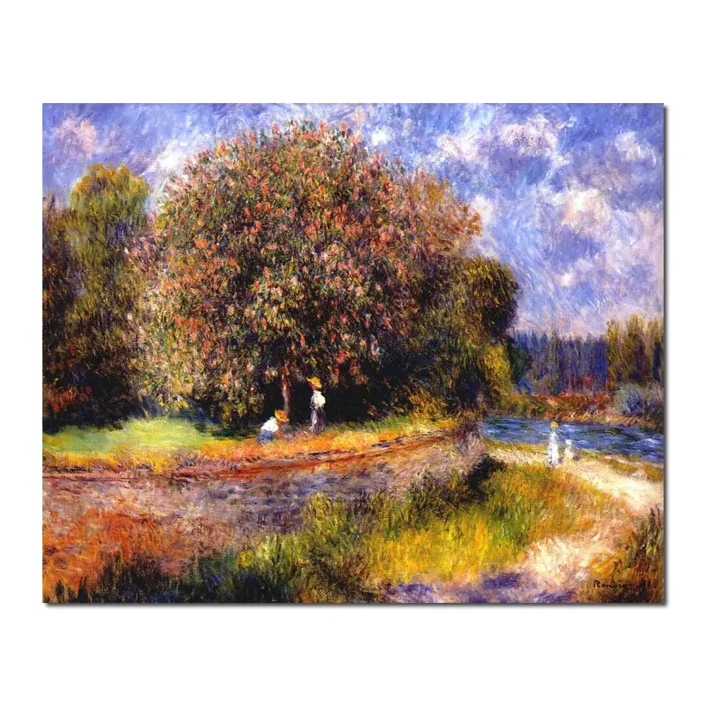 

hand painted art for sale Chestnut Tree Blooming by Pierre Auguste Renoir Paintings on canvas High quality
