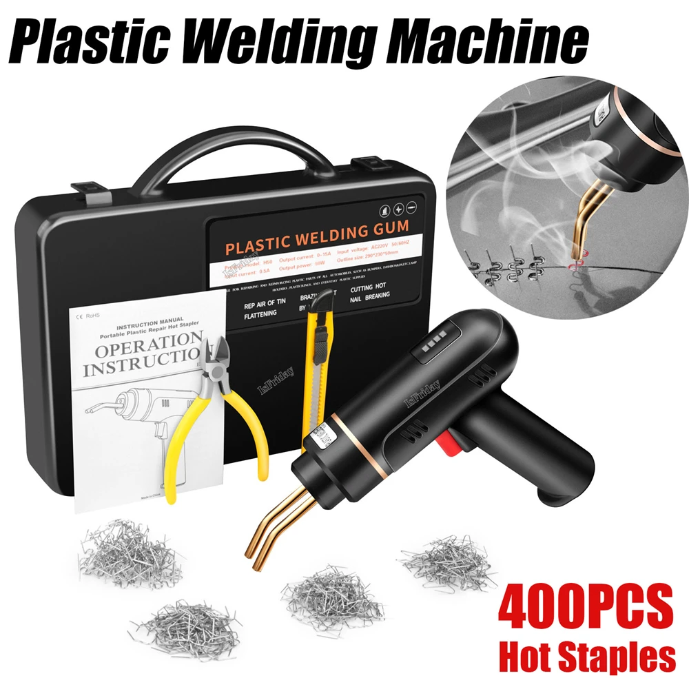 200W Hot Stapler Rechargeable 5000mAh DC Plastic Welding Machine Bumper Repair Kit Soldering Iron For Plastic Car Bumper Repair