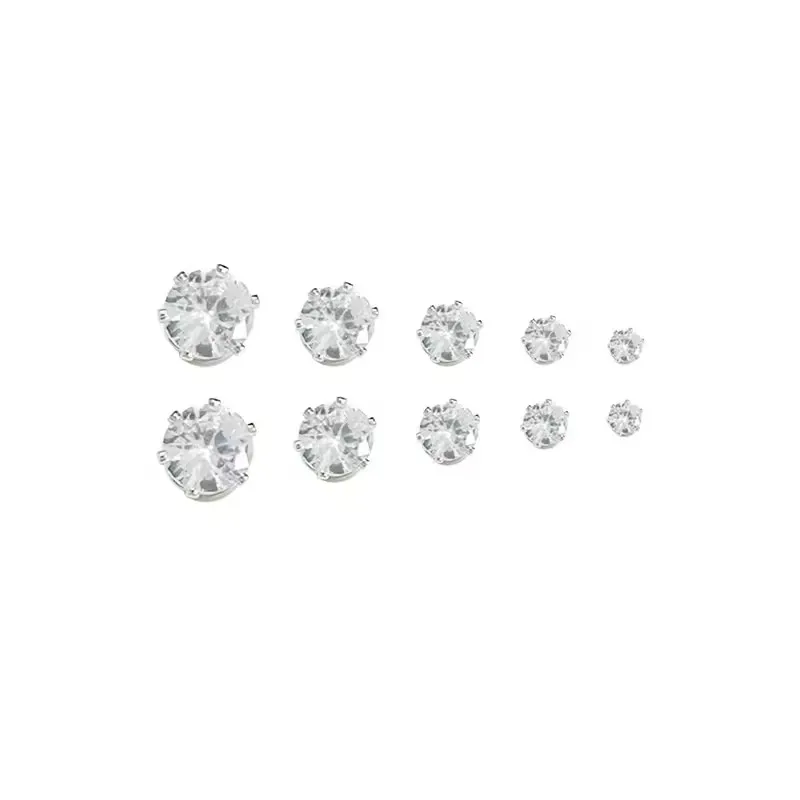1Pcs Sliver Color Zircon Magnetic Ear Clip for Women Men Luxury Sparkling Crystal Without Piercing Ear Clip Ear Cuff Jewelry view 6