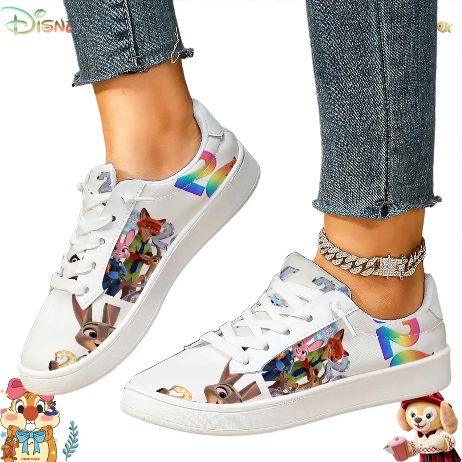 

Lightweight Zootopia Judy & Nick Print Women's Low-Top Sneakers Comfortable Daily Shoes