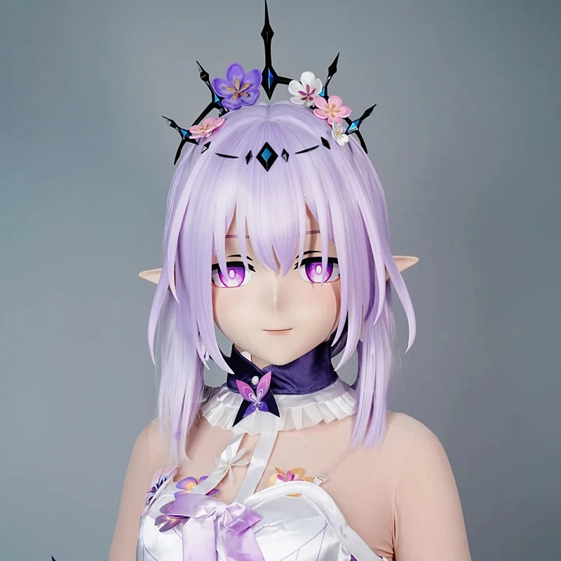 

Full headband lockHandmade Customize Game character Kig Cosplay Kigurumi Resin Mask Japanese Anime Kigurumi Masks