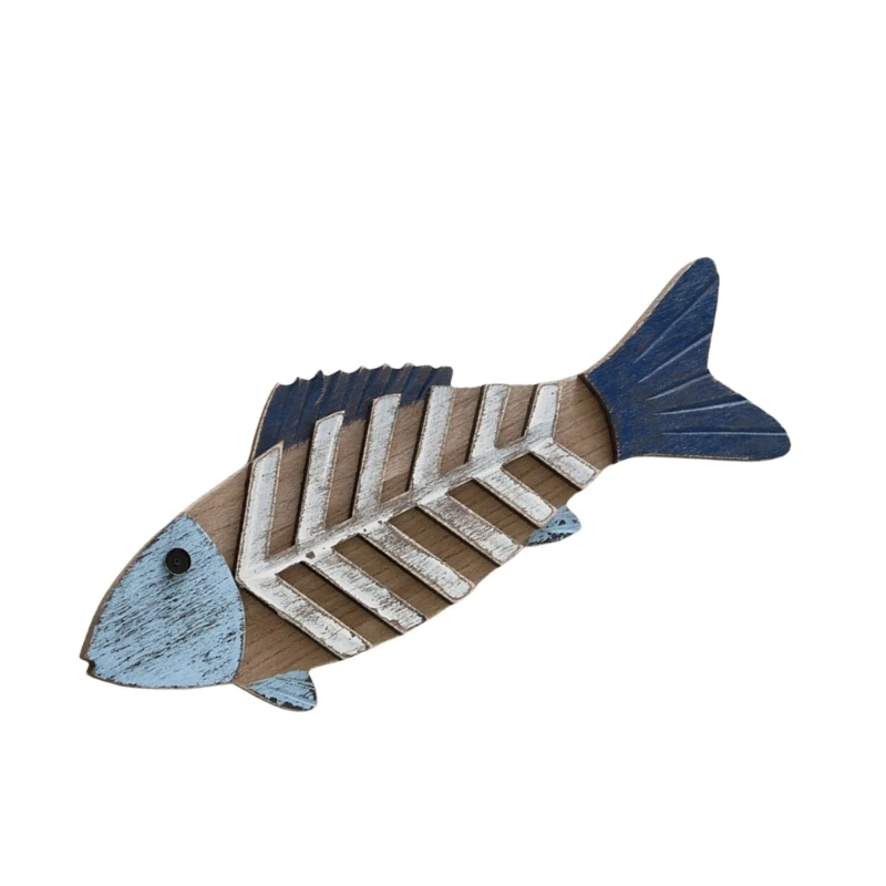 Artisanal Fish Shape Wood Hanging Sign Wall Accessories, Perfect Gift for Sea Enthusiasts Durability Craftsmanships