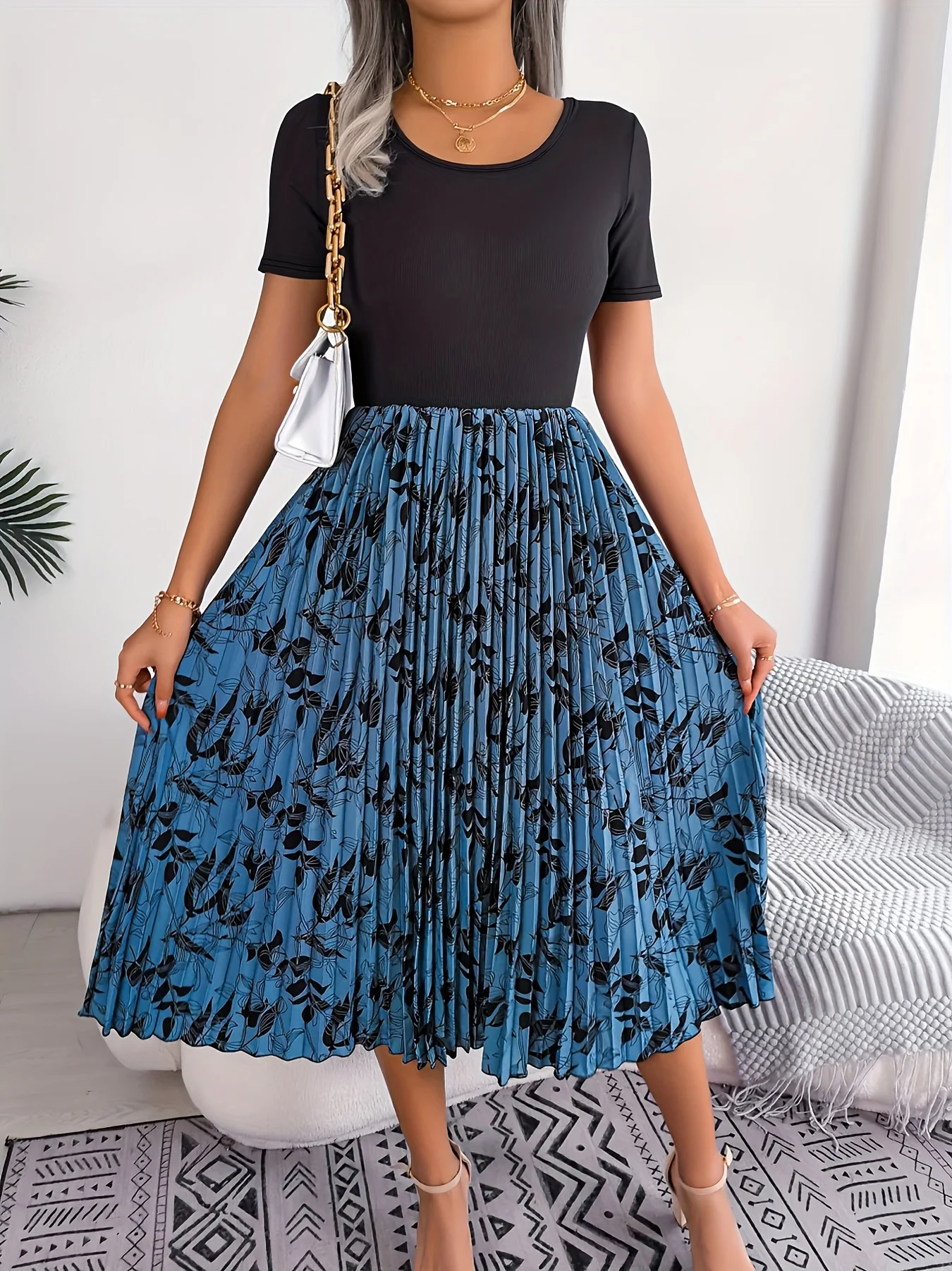 فستان نسائي كاجوال مطبوع مقاس كبير #1