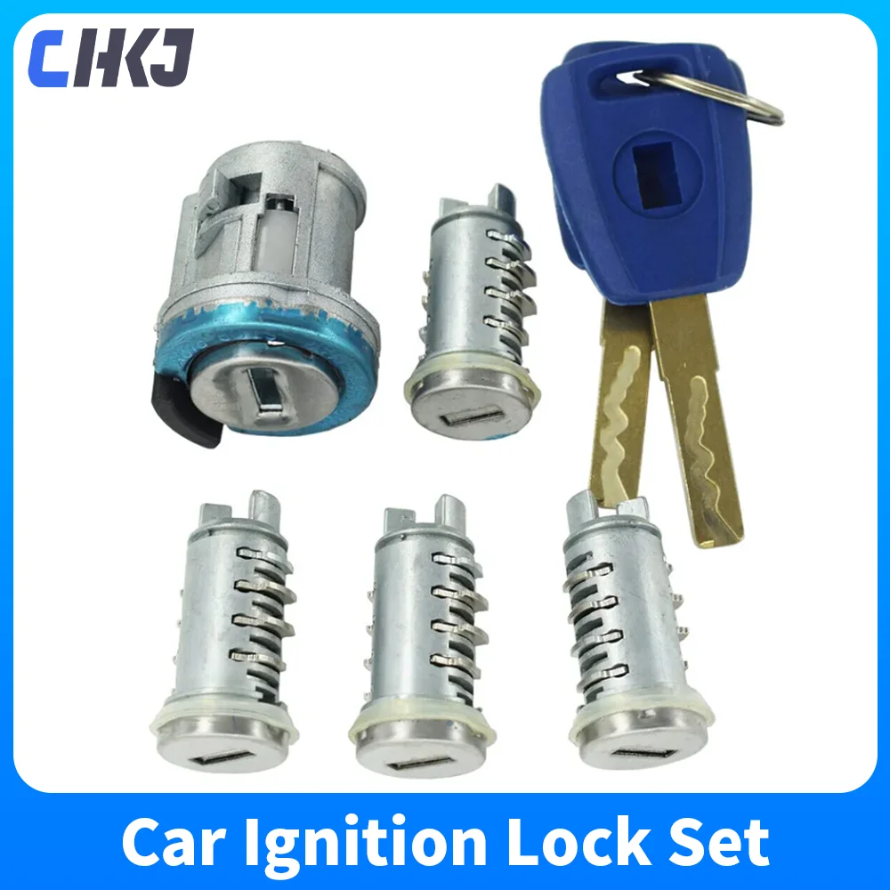 

CHKJ Car Ignition Lock Set SIP22 Key Blade For Fiat Car Original Milling Lock Car Door Modified Lock Cylinder Car Key Trunk Lock