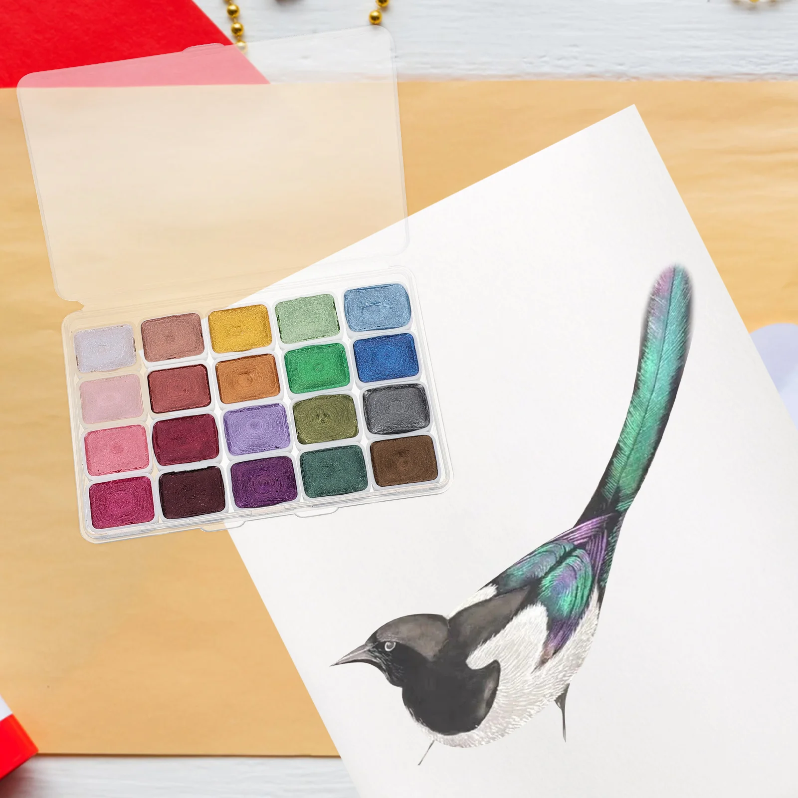 

1 Set Watercolor Paint Kit, Portable Solid Watercolor Pigment Set For Artists, Beginners, Students, Diy Painting Supplies, Art