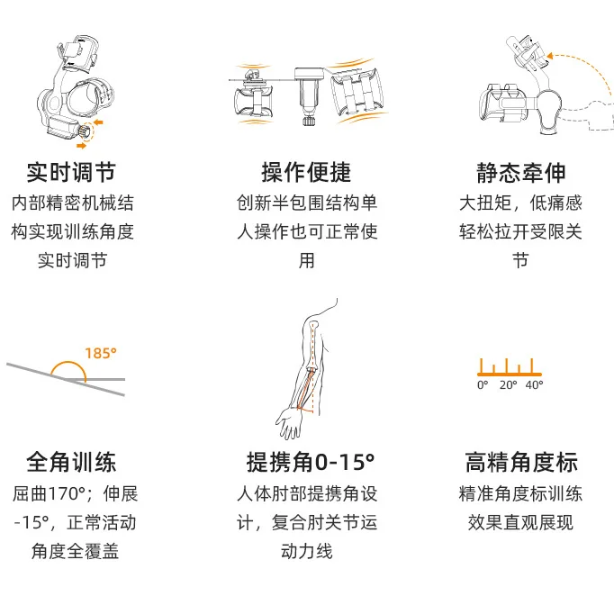 Elbow Rehabilitation Trainer Children Adult Arm Fracture Stroke Hemiplegia Bending and Straightening Automatic Flexion and Exten