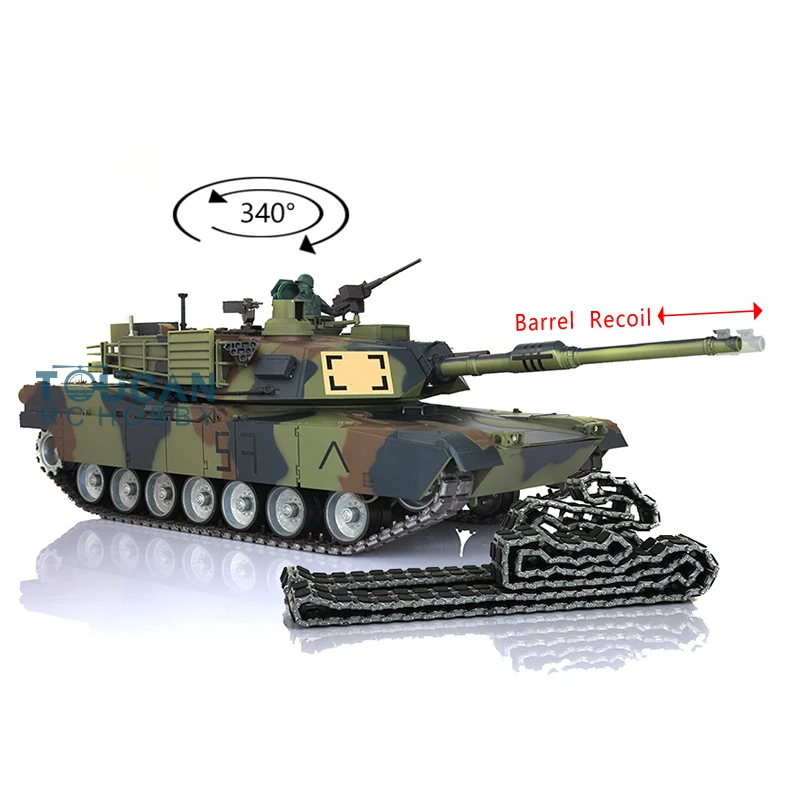 

HENG LONG 1/16 7.0 Barrel Recoil M1A2 Abrams 3918 Metal Tracks Rubber RTR Remote Controlled Tank Model TH17817-SMT4