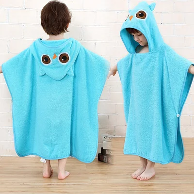 Cartoon Baumwolle Baby Kapuze Poncho Bademantel verdickt Kinder Kapuze Badet uch weiche Kinder Strand Badezeug Baby Waschlappen