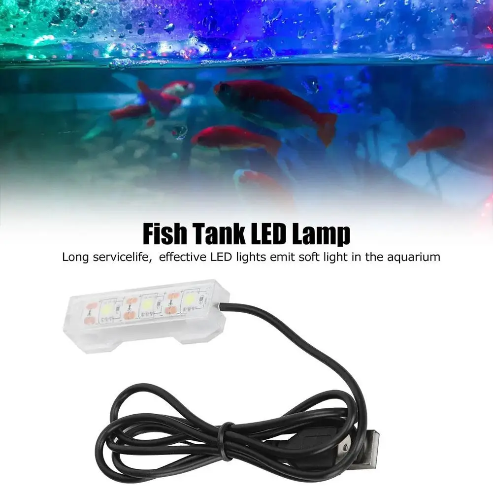 Small Aquarium Water Plant LED Lamp Light 0.6W 5V Fish USB LED Decorative Tank Lamp Light Desktop Landscape Aquarium L6I2