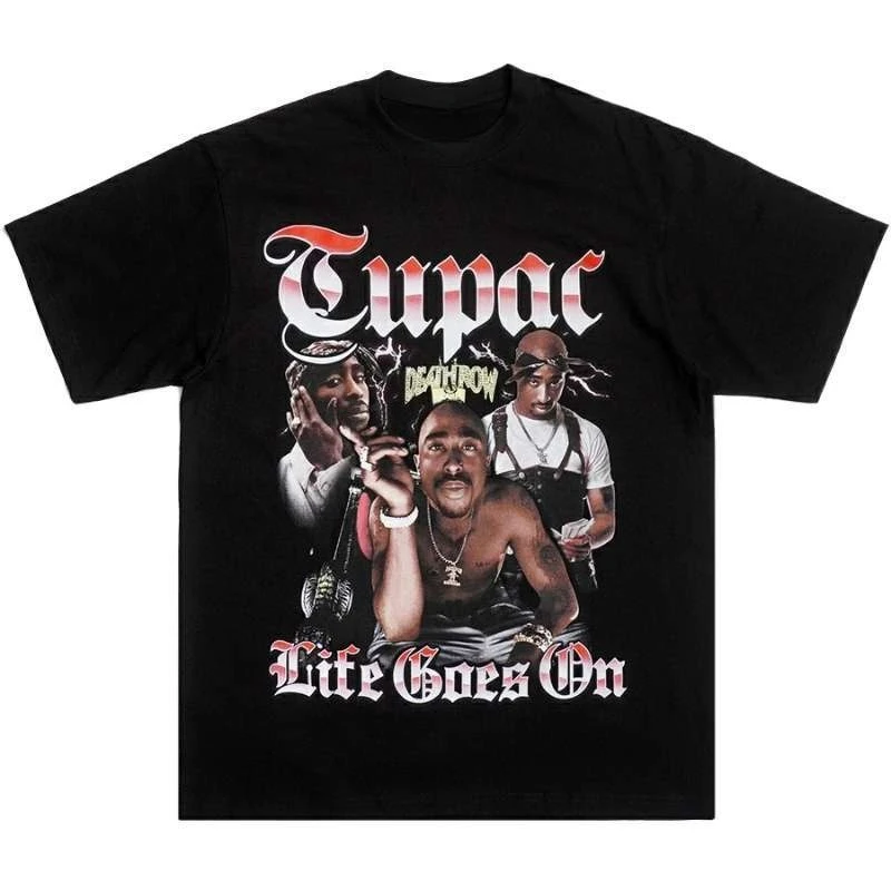 

Трендовый бренд West Coast HIPHOP Rap TUPAC Limited Edition 2Pac Хип-хоп BBOY Большой размер Маленький вырез Хлопковая футболка с короткими рукавами