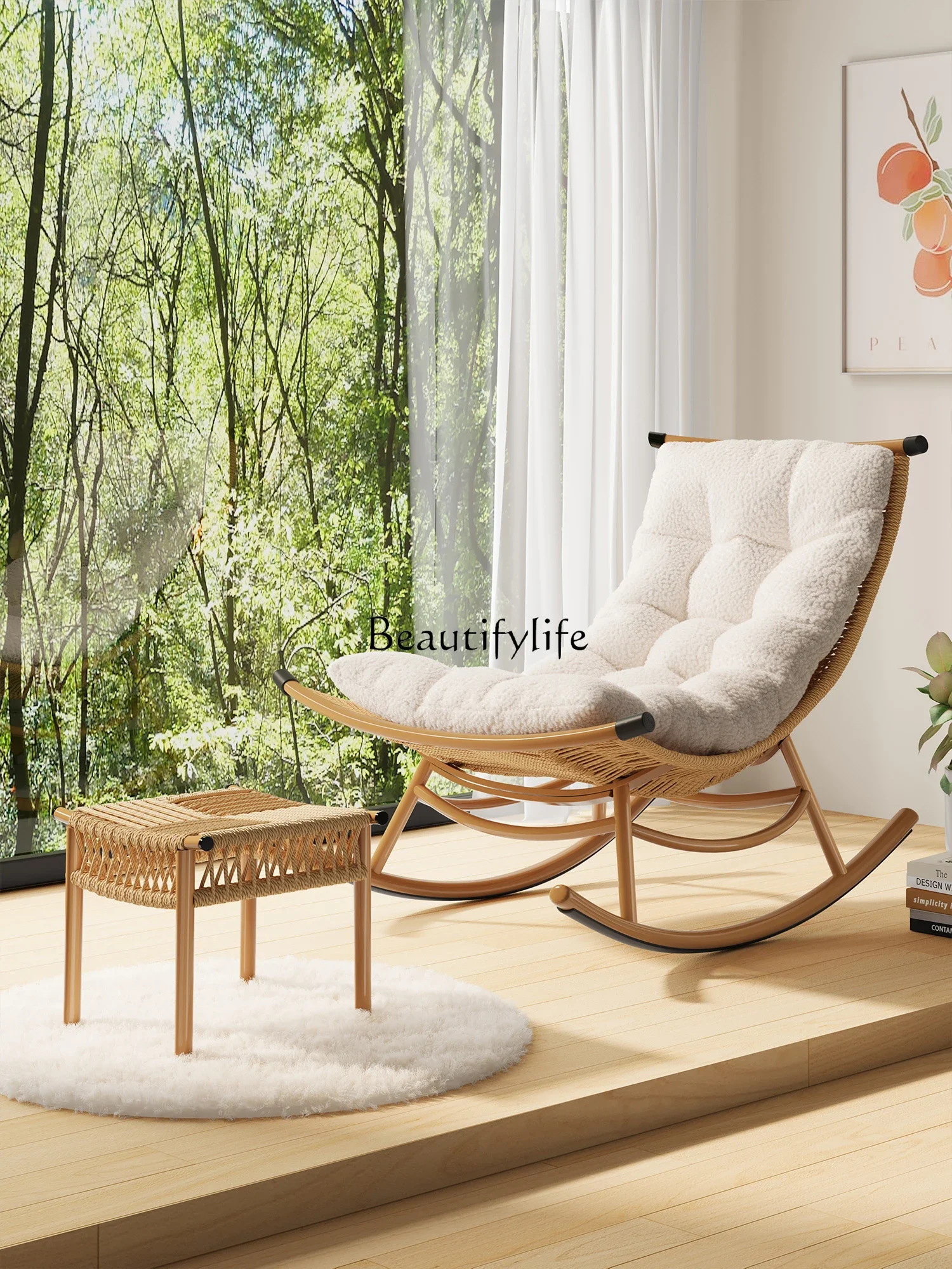 

13Rocking Chair Recliner Adult Home Balcony Leisure Lazy Chair