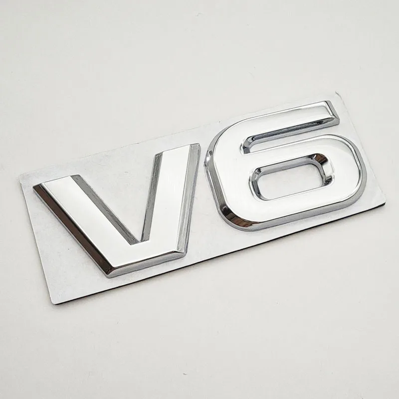 3d metal cromo preto split v6 v8 estilo logotipo emblema tronco do carro fender emblema decalque adesivo para toyota highlander acessórios
