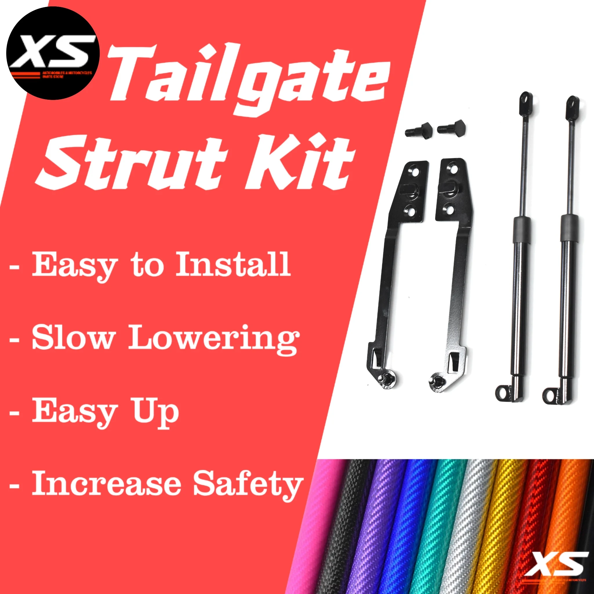 

2PCS Rear Tailgate Shock Dampers For Mitsubishi Triton KJ/KK/KL 2014-2023 Fiat Fullback Ram 1200 Slow Down Struts Lift Support