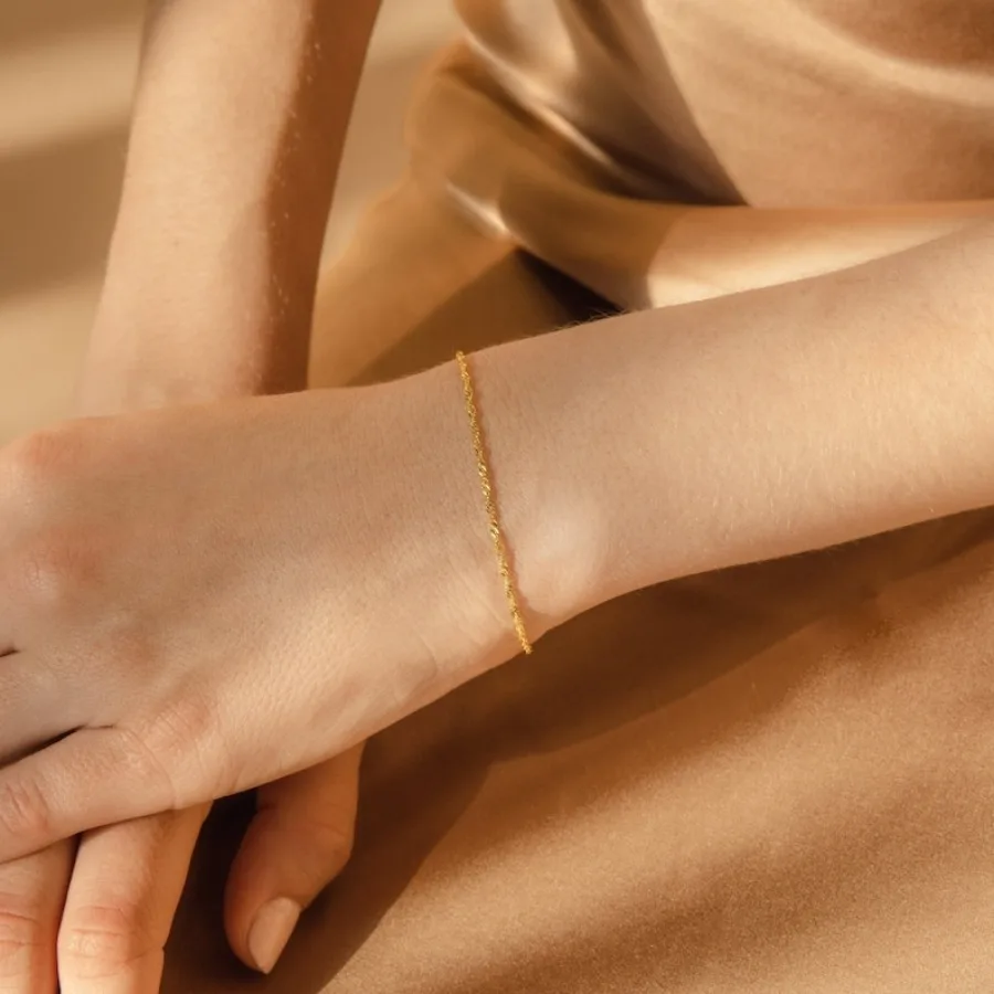 Twist Chain Armbänder für Frauen zierlichen minimalist ischen Schmuck vergoldet Edelstahl Armband perfektes Geschenk für Mama