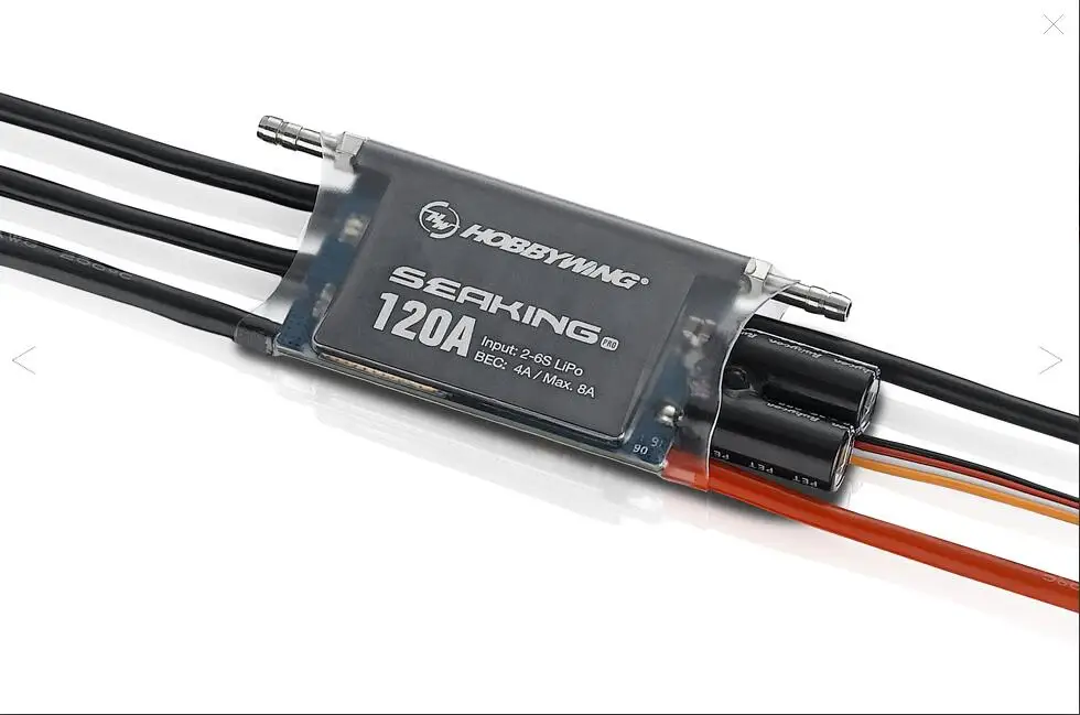 

HobbywingNew Seaking Pro 120A Водонепроницаемый бесщеточный регулятор скорости ESC для радиоуправляемых лодок SeaKing-120A Pro (профессиональное издание)