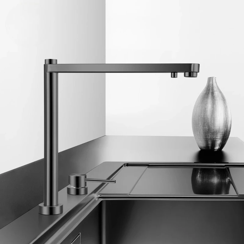 Kitchen intelligent invisible lifting folding faucet water purification hot and cold multi-functional three-in-one