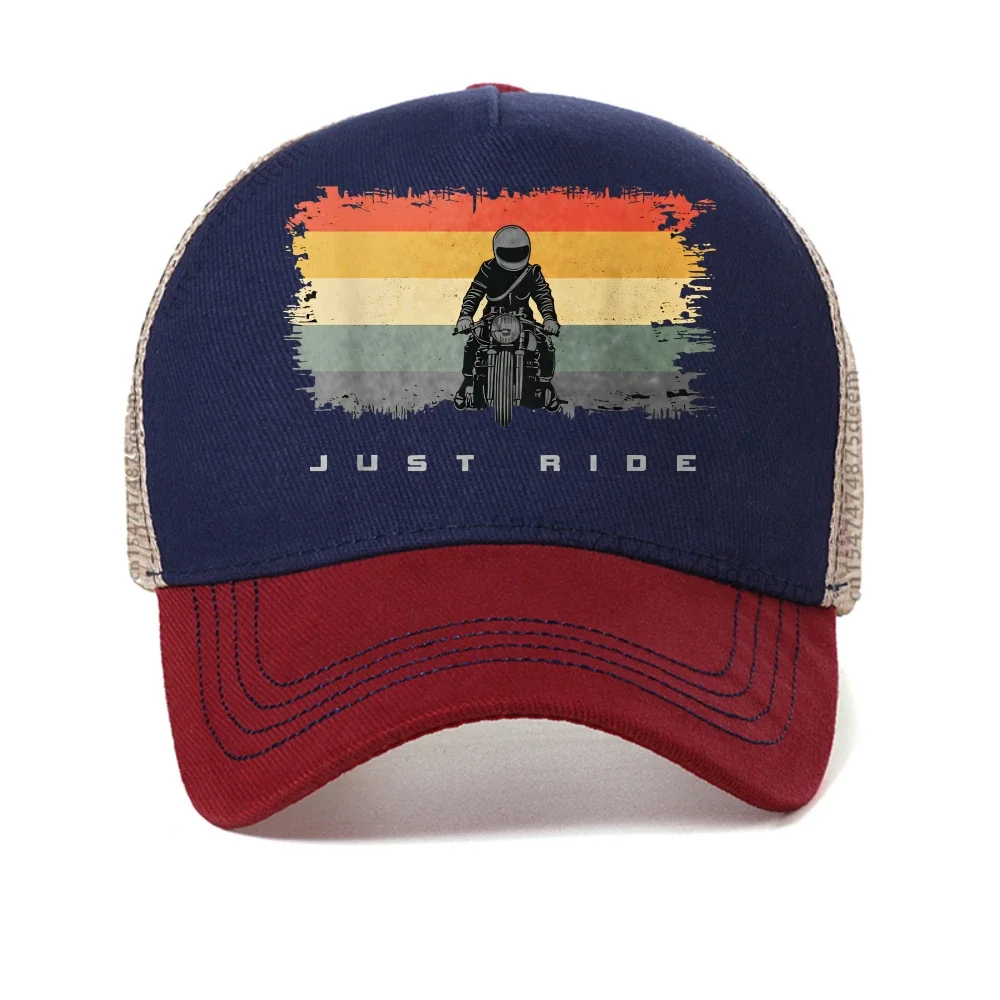 just ride Motorcycle baseball cap Motorcycle design Summer caps Best gift for bike lovers hat mesh hat